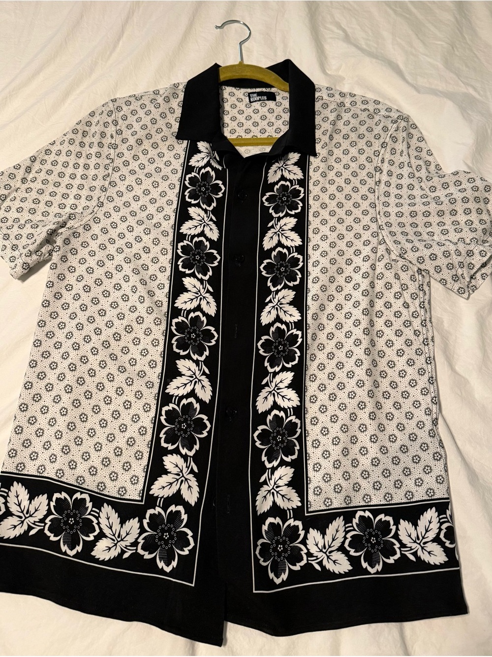 The Kooples Black and Cream Floral Print Blouse